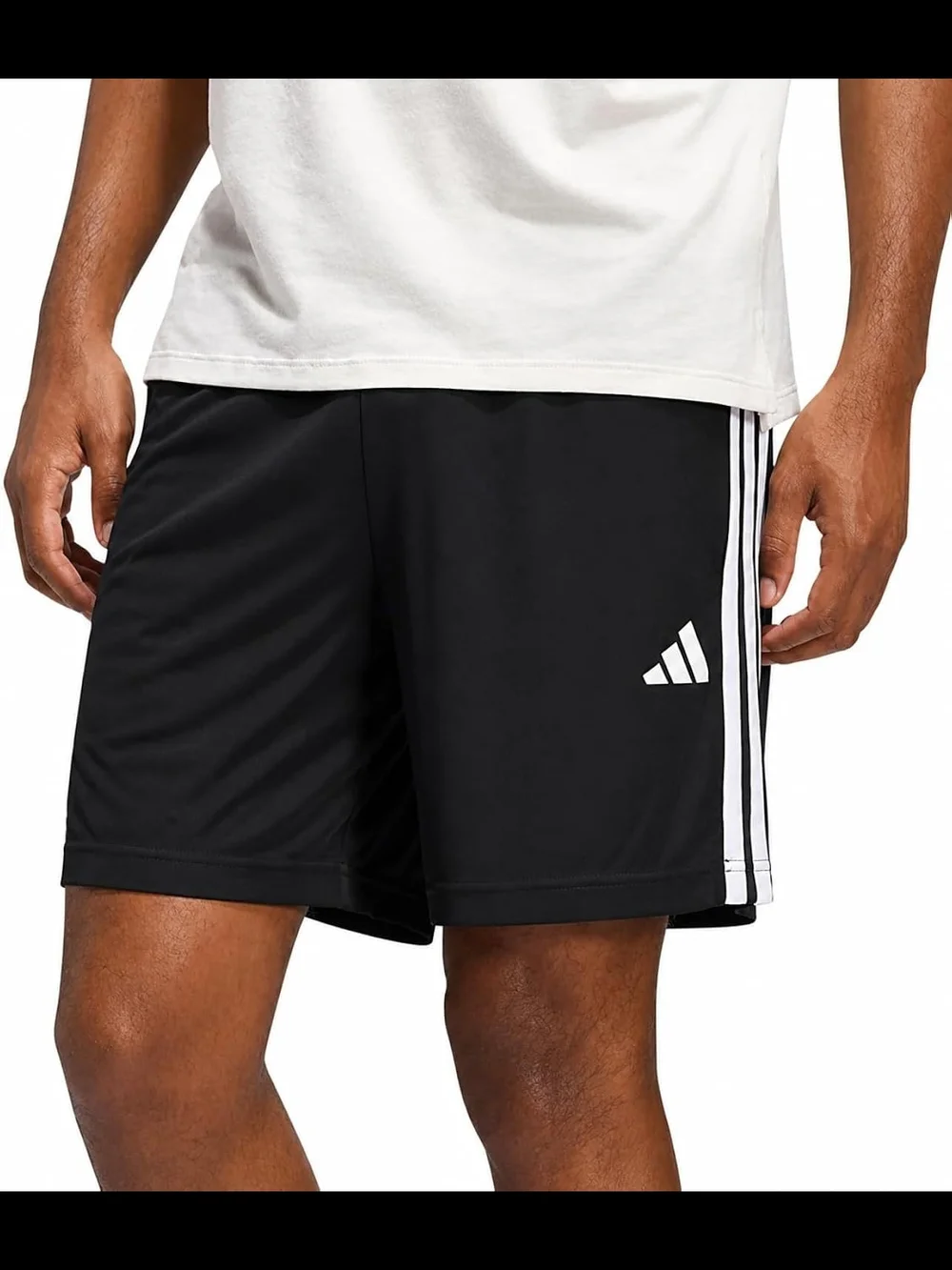 Adidas Men's Black 3-Stripes Athletic Shorts